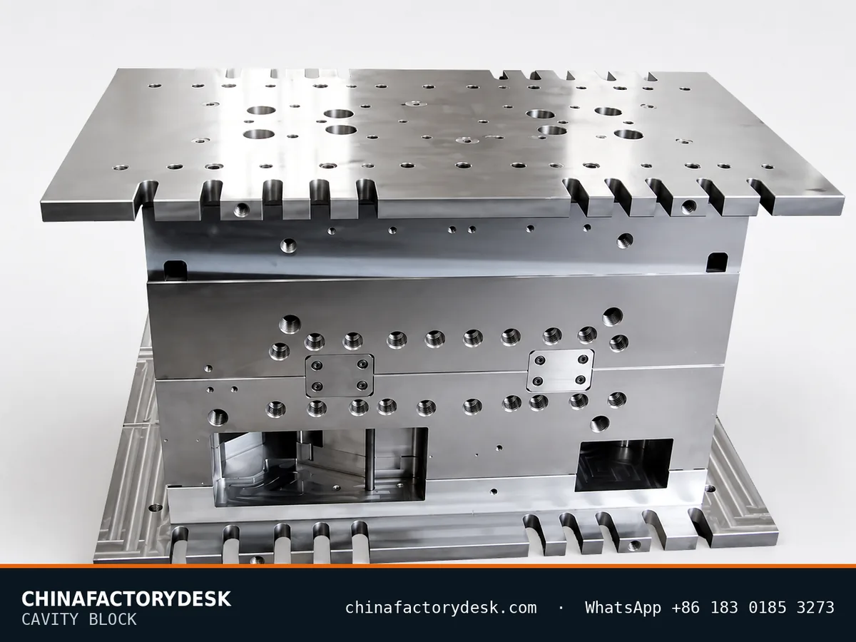 Injection mold cavity block